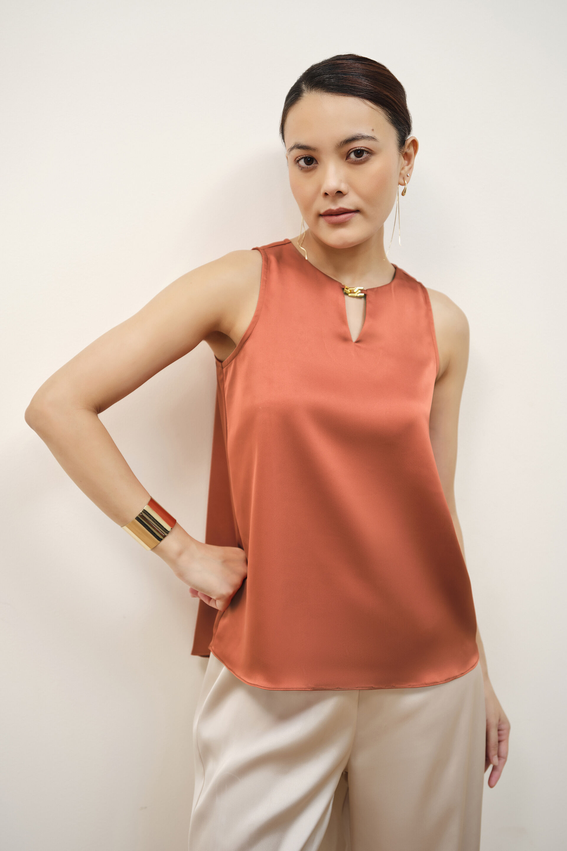 Tyra Vibrant Rust Top, Rust, image 2